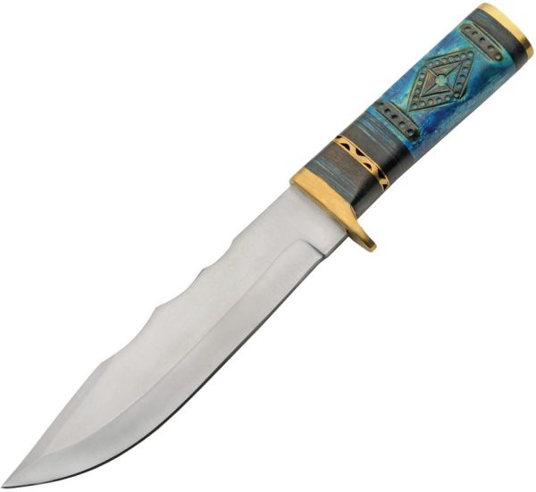 Rite Edge Oceans Blue Fixed Blade - Sculpted Handle