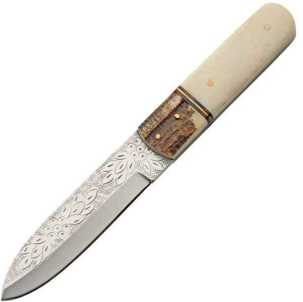 Rite Edge Ivy Stag Hunter Fixed Blade - Camel Bone Handle
