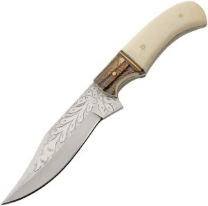 Rite Edge Ivy Skinner Stag Fixed Blade - Natural Bone