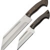 Pakistan Dual Seax Set - Satin Stainless, Wood Handle