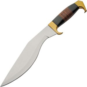 Pakistan Kukri Style Bowie Fixed Blade Knife Leather Handle