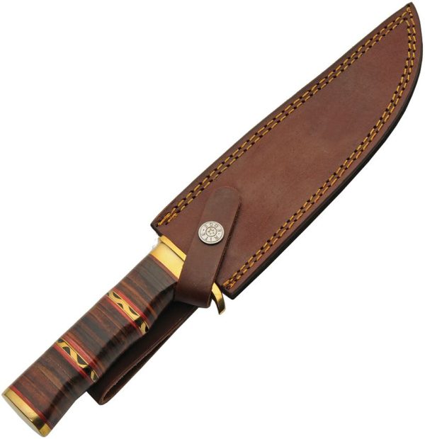 Pakistan Filework Hunter Fixed Blade - Leather Handle