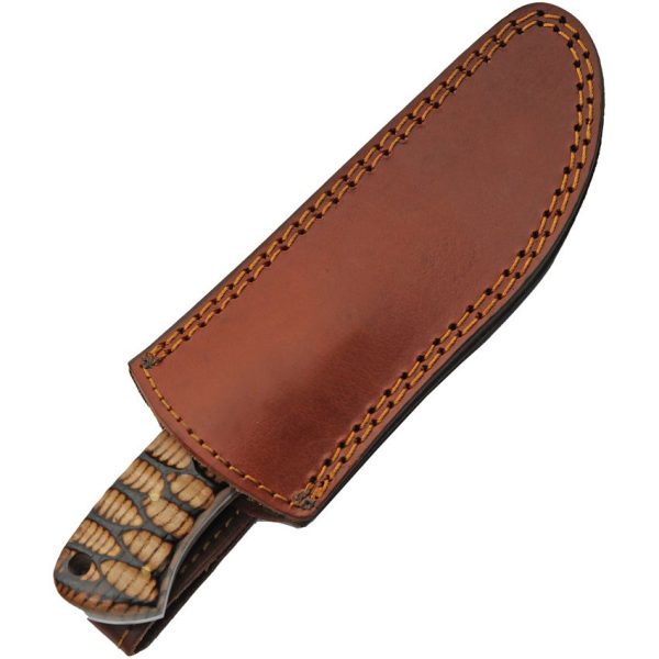 Pakistan Fixed Blade Grooved Wood - Stainless