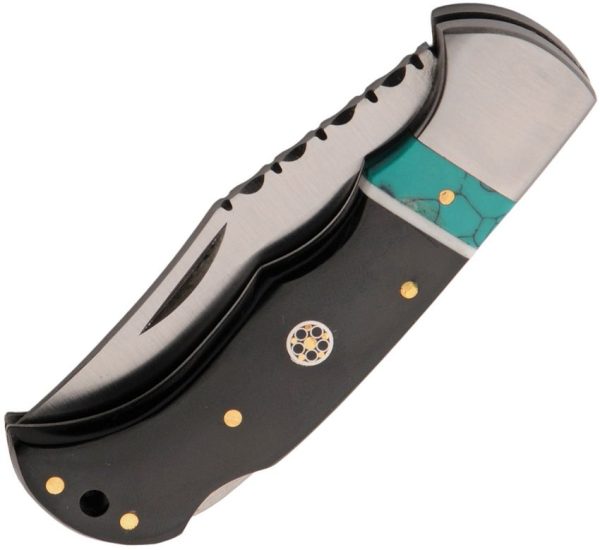 Pakistan Black Mesa Lockback Folder - Buffalo Horn Handle