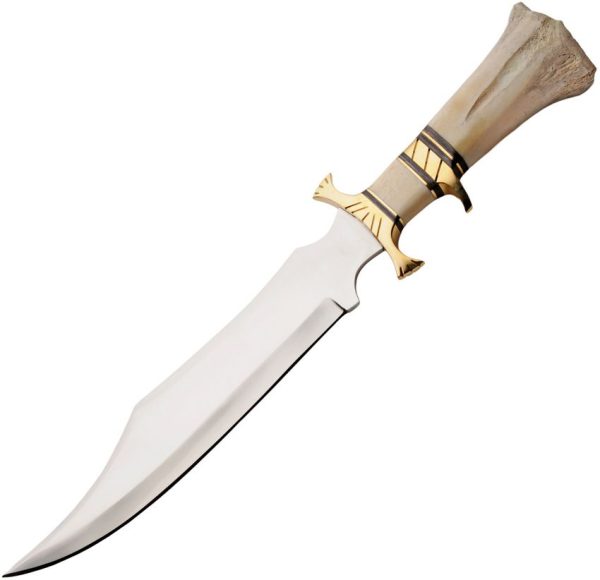 RiteEdge Brass Camel Bone Bowie Fixed Blade Knife