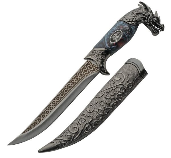 Rite Edge Roaring Dragon Dagger - Blue Silver ABS Handle