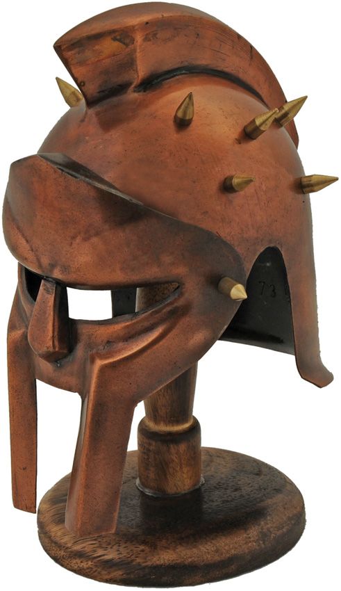 India Made Mini Gladiator Helmet Copper Finish with Stand