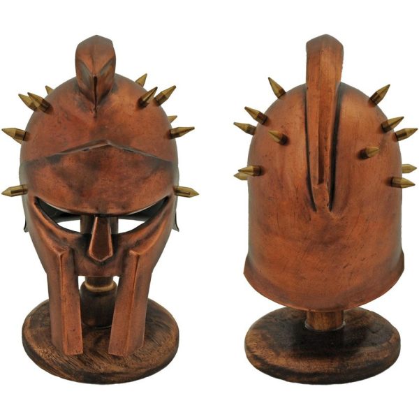 India Made Mini Gladiator Helmet Copper Finish with Stand