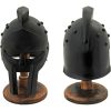 India Made Mini Gladiator Helmet - Black with Stand