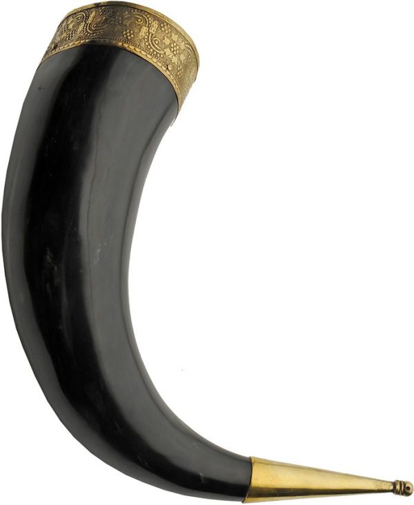PA230992.jpg India Made Fancy Viking Horn - Natural Horn Brass Trim
