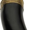 PA230992_add_02.jpg India Made Fancy Viking Horn - Natural Horn Brass Trim