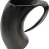 India Made Viking Horn Stein - Polished Buffalo Resin Base