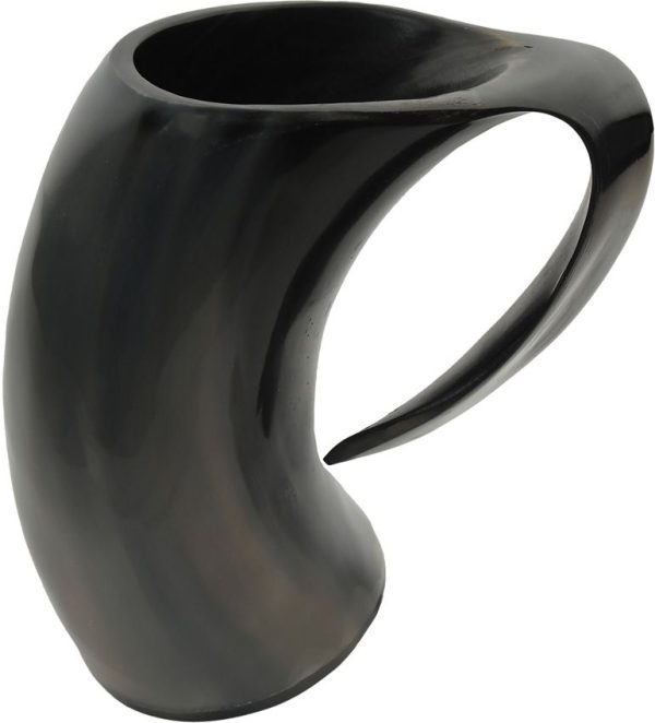 India Made Viking Horn Stein - Polished Buffalo Resin Base