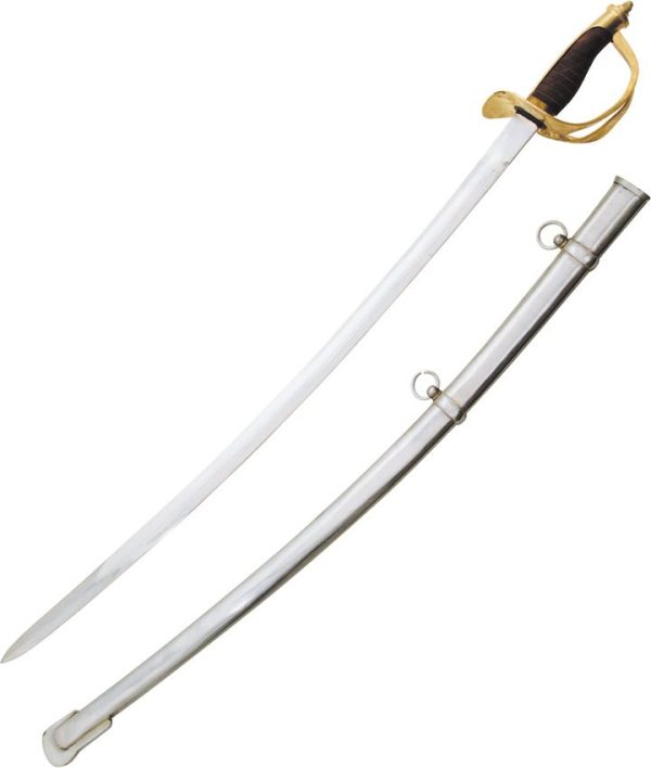 India Cavalry Sword Fixed Blade 32.87" Stainless Steel Wood Handle