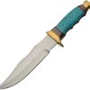 Pakistan Resin Turquoise Bowie - 7.25 inches Satin Blade