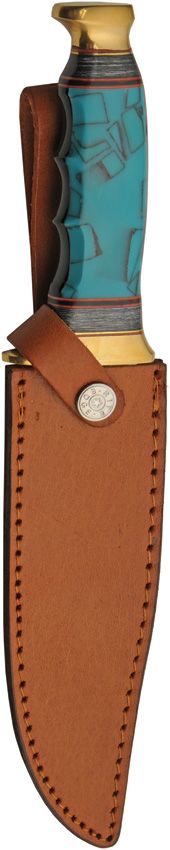 Pakistan Resin Turquoise Bowie - 7.25 inches Satin Blade