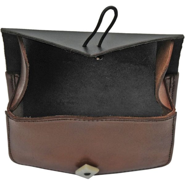 Pakistan Medieval Belt Bag Bone Button - Black/Brown