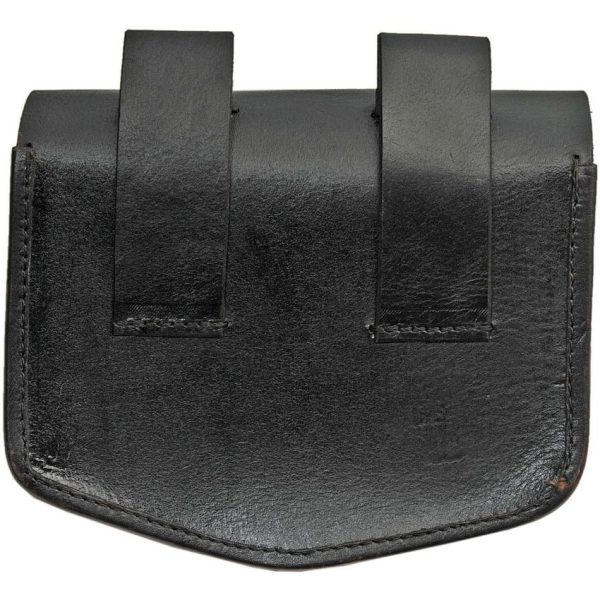 Pakistan Medieval Belt Bag Bone Button - Black/Brown