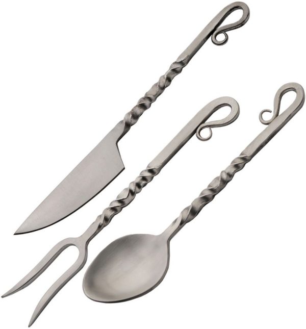Pakistan Twisted Utensil Set 3PC - Satin Finish