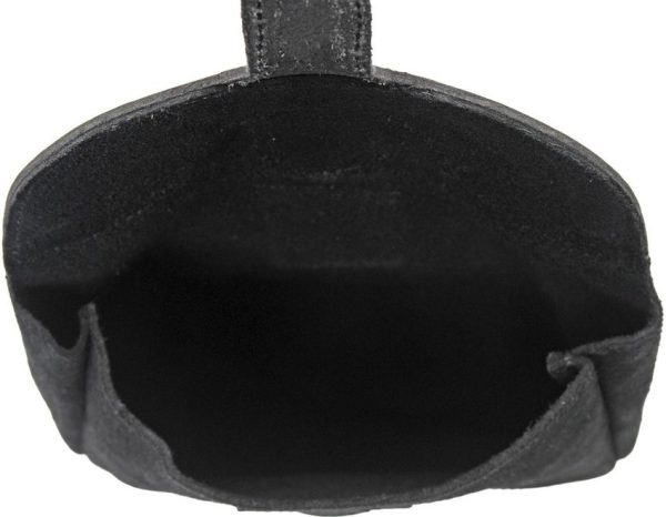 Pakistan Large Medieval Pouch - Black Suede Leather
