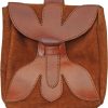 Pakistan Large Medieval Pouch - Brown Suede Leather