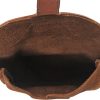 Pakistan Large Medieval Pouch - Brown Suede Leather