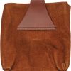 Pakistan Large Medieval Pouch - Brown Suede Leather