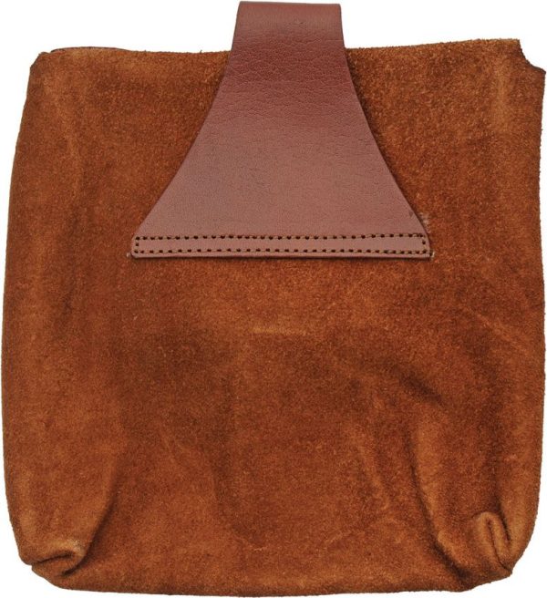 Pakistan Large Medieval Pouch - Brown Suede Leather