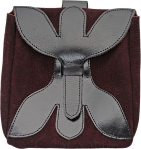 Pakistan Large Medieval Pouch - Purple Suede Leather