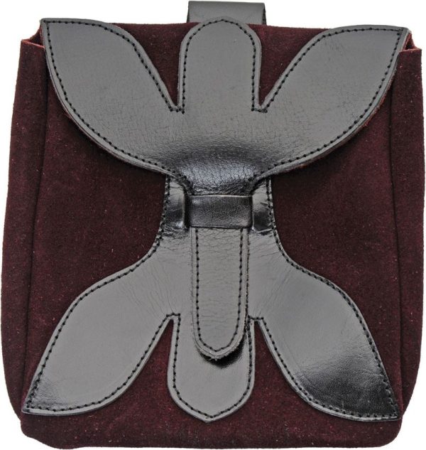 Pakistan Large Medieval Pouch - Purple Suede Leather