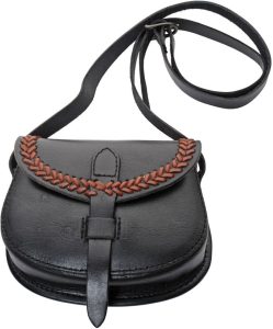 Pakistan Medieval Shoulder Bag Black Leather