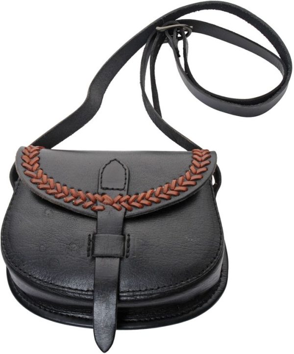 Pakistan Medieval Shoulder Bag Black Leather