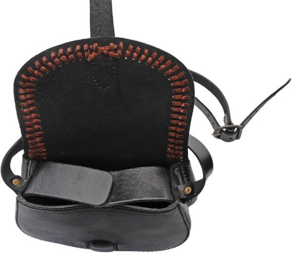 Pakistan Medieval Shoulder Bag Black Leather
