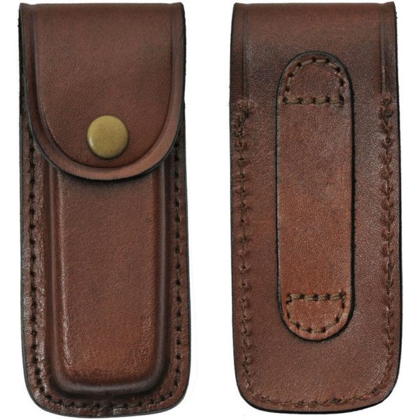 Sheaths Brown Leather Folding Knife Sheath 5 inches
