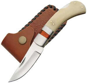 Rite Edge Single Bolster Lockback - Bone 3 inch Blade