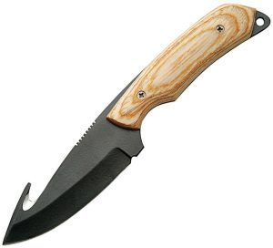 Rite Edge Guthook Fixed Blade - Brown Pakkawood Handle