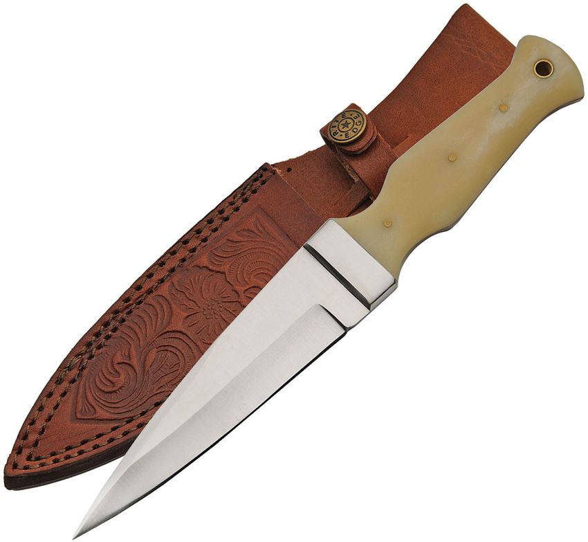 Rite Edge Boot Knife 4.75" Stainless Dagger Blade Bone Handle