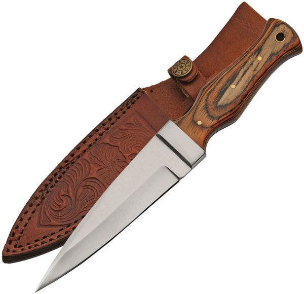 Rite Edge Boot Knife Wood - Satin Dagger Blade