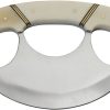 PA8026BO.jpg Rite Edge Ulu White Bone - Traditional Cutting Blade