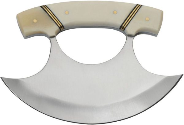 PA8026BO.jpg Rite Edge Ulu White Bone - Traditional Cutting Blade