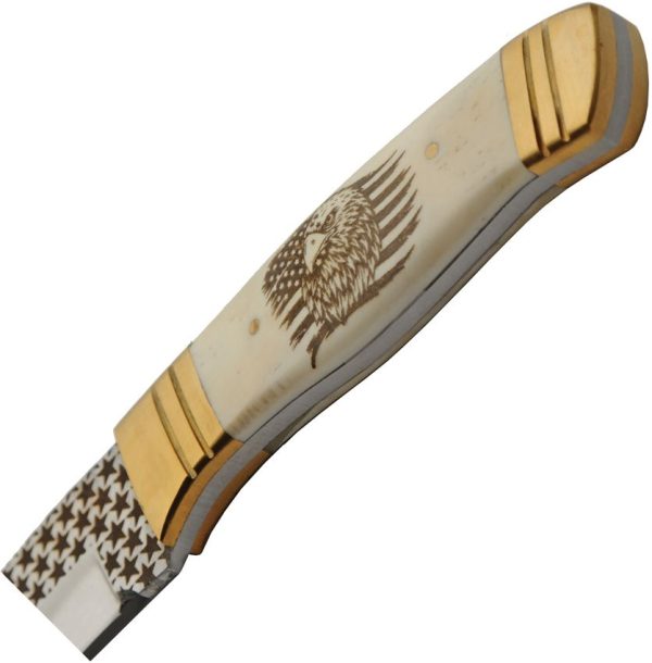 Rite Edge Eagle Fixed Blade - Bone Handle Etching