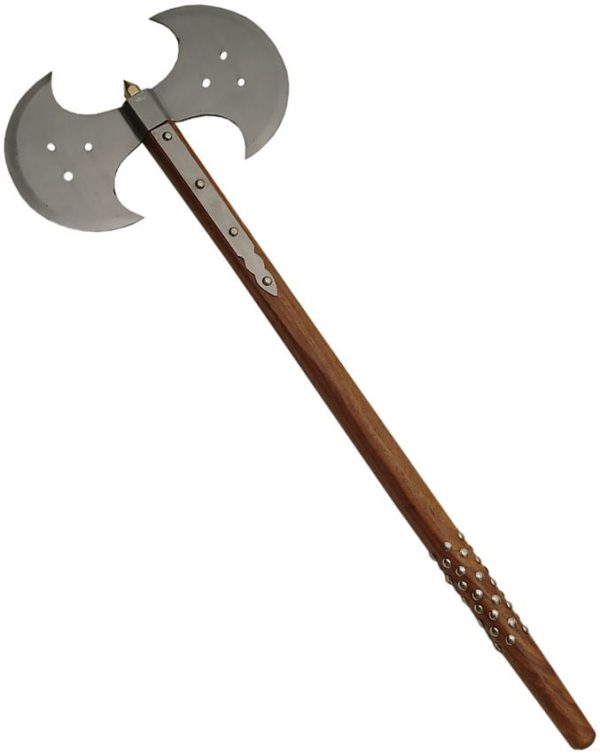PA882442.jpg Rite Edge Medieval Double Blade Axe 34" Carbon Steel Wood Handle