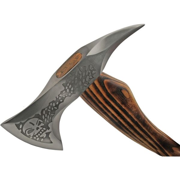 Pakistan Skull Grinder Axe Fixed Blade Stainless Steel Ash Wood