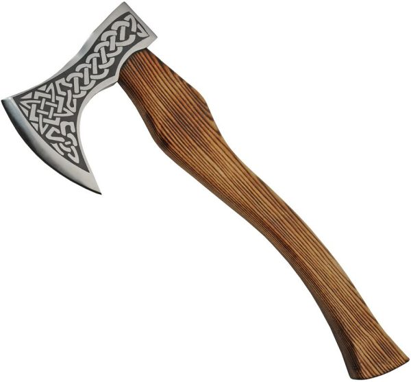 PA882453.jpg Pakistan Sailor Axe Fixed Blade Ash Wood Handle Leather Sheath