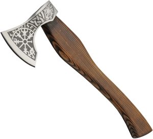 PA882458.jpg Pakistan Wolf Victory Axe 18" Fixed Blade Ash Wood Handle Sheath