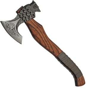 Pakistan Hammer Axe Wolf 19" Fixed Blade Ash Wood Handle Sheath