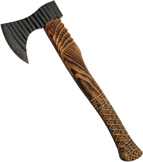PA882468.jpg Rite Edge Grooved Bearded Axe 7" Black Stainless Fixed Blade