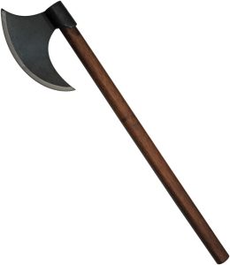 PA882475.jpg India Made Medieval Bearded Axe 12" Forged Head Brown Wood