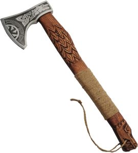 PA882488.jpg Rite Edge Dragon Scale Axe 22" Ash Wood Handle Fixed Blade