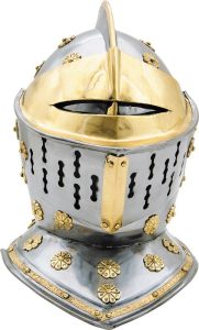 India Made European Knights Helmet 18 Gauge Steel Brass